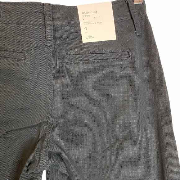 A New Day High Rise Cropped Wide Leg Black Stretch Pocket Pants 0 - Picture 8 of 11